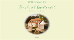 Desktop Screenshot of berghotel-quellental.de